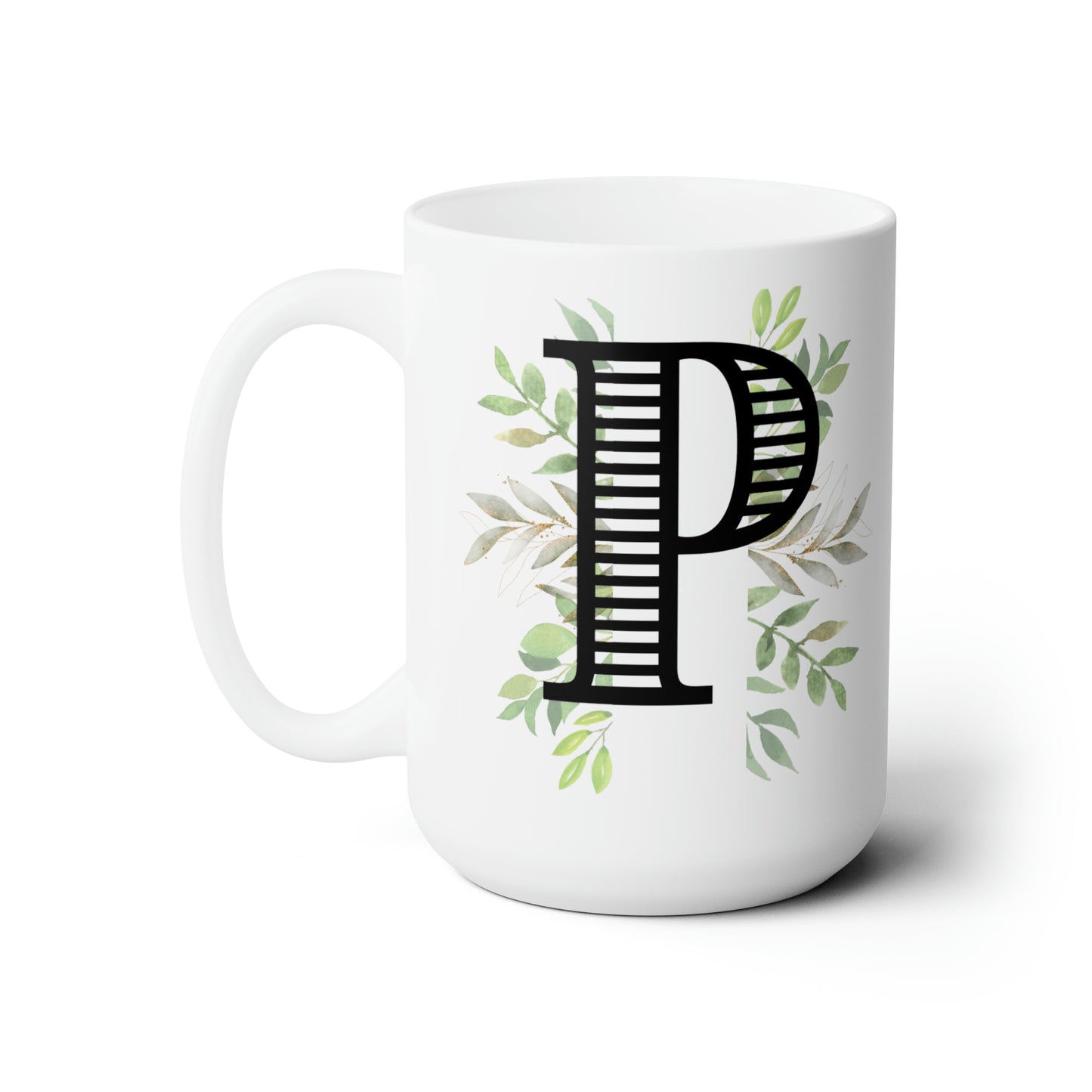 Initial Mug - P - 15oz