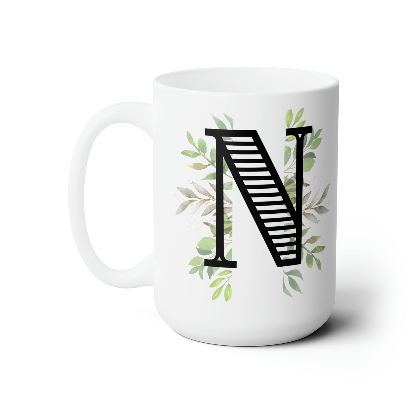 Initial Mug - N - 15oz