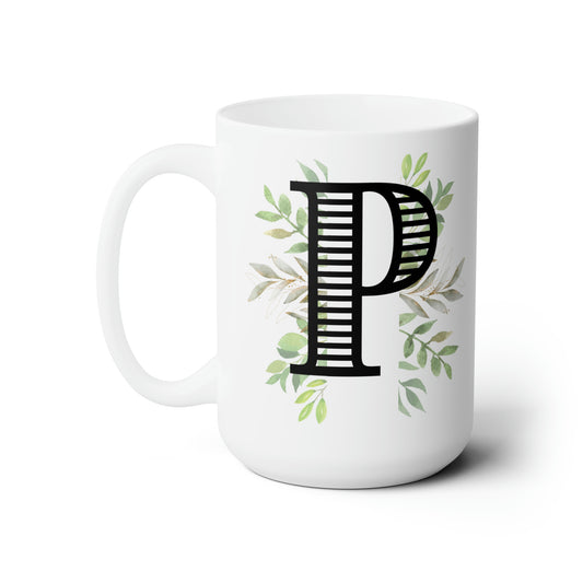 Initial Mug - P - 15oz