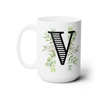 Initial Mug - V - 15oz